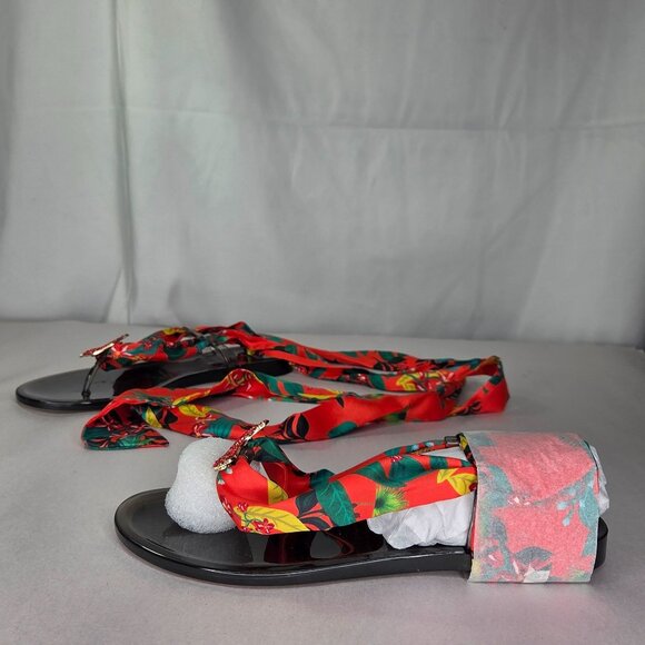 NWT I.N.C. International Concepts Women's Malanaf Scarf Tie-up Thong Sandals - Picture 2 of 6